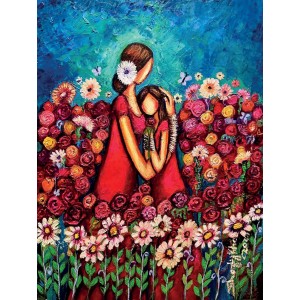 Shazly Khan, The beauty of having a daughter, 18 x 24 Inch, Acrylic on Canvas, Figurative Paintings, AC-SZK-157